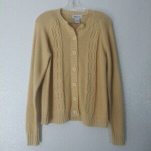 Westbound women's size M yellow cardigan knit sweater